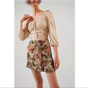 UO Camille Jacquard Mini Skirt